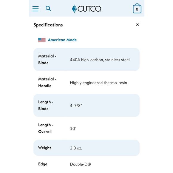CUTCO 1721 Trimmer Knife Factory Fresh! Classic/Brown/Orange Swirl Choose Qty - Picture 8 of 8